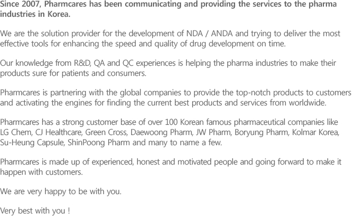 About Pharmcares Korea